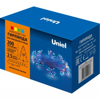 Гирлянда UNIEL ULD-S0250-200/STA MULTI IP44 STARBURST