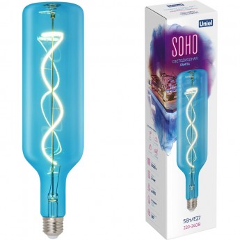 Лампа светодиодная UNIEL LED-SF21-5W/SOHO/E27/CW BLUE GLS77BL