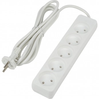 Удлинитель UNIEL S-CU5-3 WHITE серии Ultra, шнур 3м., 5 гнезд, 10A, б/з
