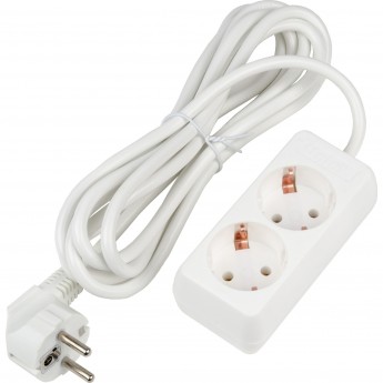 Удлинитель UNIEL S-GCU2-3 WHITE серии Ultra, шнур 3м., 2 гнезда, 16A, с/з