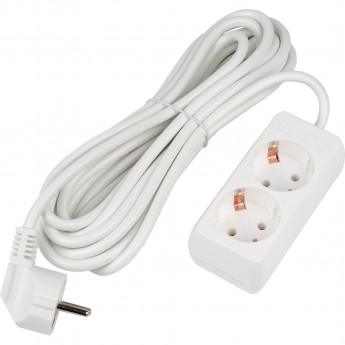 Удлинитель UNIEL S-GCU2-5 WHITE серии Ultra, шнур 5м., 2 гнезда, 16A, с/з