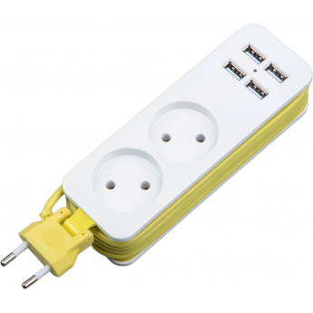 Удлинитель UNIEL TRAVEL S-CT2-1,5U WHITE/GREEN