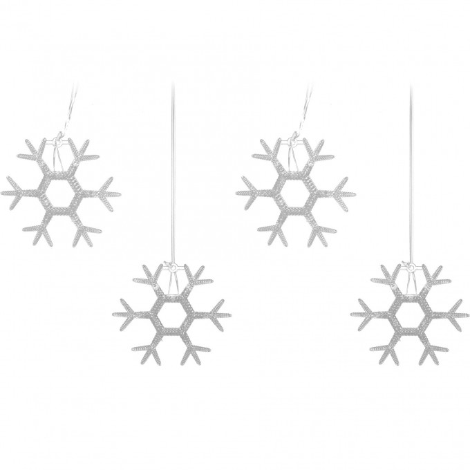 Занавес светодиодный UNIEL ULD-E1503-036/DTA BLUE IP20 SNOWFLAKES-1 фигурный "Снежинки-1", 1,5х0,3м. 6 подвесов. 36 светодиодов UL-00001406